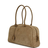 Chanel Large "Perfect Bowling" Bag Dark Beige Suede Gold Hardware
