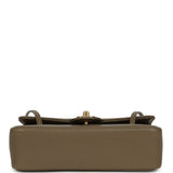 Chanel Small Preppy Coco Clutch with Straps Dark Khaki Shiny Caviar Brushed Gold Hardware