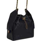 Chanel Medium 25 Hobo Bag Dark Navy Caviar Antique Gold Hardware