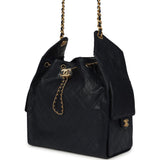 Chanel Medium 25 Hobo Bag Dark Navy Caviar Antique Gold Hardware