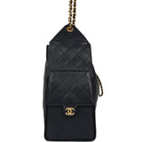 Chanel Medium 25 Hobo Bag Dark Navy Caviar Antique Gold Hardware