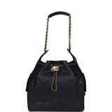 Chanel Medium 25 Hobo Bag Dark Navy Caviar Antique Gold Hardware