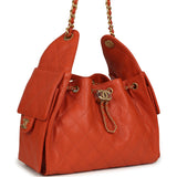 Chanel Small 25 Hobo Bag Dark Orange Caviar Antique Gold Hardware