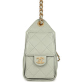 Chanel Mini 25 Hobo Bag Light Green Caviar Antique Gold Hardware