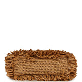 Chanel Small Fringe Kelly Dark Beige Raffia Wood and Light Gold Hardware