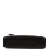 Chanel Coco Base Top Handle Long Vanity Case with Chain Brown Suede and Black Shiny Lambskin Antique Gold Hardware