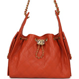 Chanel Small 25 Hobo Bag Dark Orange Caviar Antique Gold Hardware - Thumbnail View 1