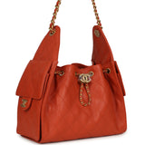 Chanel Small 25 Hobo Bag Dark Orange Caviar Antique Gold Hardware - Thumbnail View 2