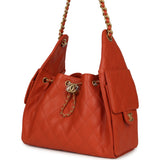 Chanel Small 25 Hobo Bag Dark Orange Caviar Antique Gold Hardware - Thumbnail View 5