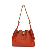 Chanel Small 25 Hobo Bag Dark Orange Caviar Antique Gold Hardware - Thumbnail View 6