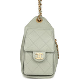Chanel Mini 25 Hobo Bag Light Green Caviar Antique Gold Hardware - Thumbnail View 3