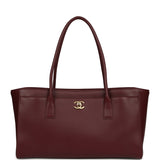 Chanel Small Cerf Shopping Bag Burgundy Calfskin Gold Hardware