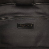 Chanel Small Coco Base Hobo Bag Beige Canvas and Black Shiny Lambskin Gold Hardware