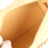 Chanel Mini Timeless Classic Barrel Bag with Chain Beige Braided Raffia Light Gold Hardware