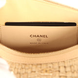 Chanel Mini Timeless Classic Barrel Bag with Chain Beige Braided Raffia Light Gold Hardware