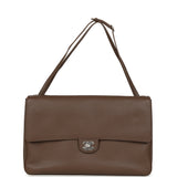 Chanel Maxi Flap Bag Light Brown Caviar Silver Hardware