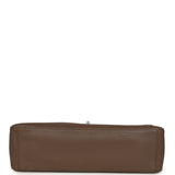 Chanel Maxi Flap Bag Light Brown Caviar Silver Hardware