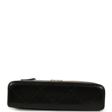 Chanel Coco Base Top Handle Long Vanity Case with Chain Brown Suede and Black Shiny Lambskin Antique Gold Hardware - Thumbnail View 6