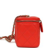 Chanel Small Classic Vanity Case Red Shiny Caviar Light Gold Hardware - Thumbnail View 3