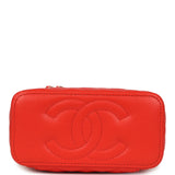 Chanel Small Classic Vanity Case Red Shiny Caviar Light Gold Hardware - Thumbnail View 6