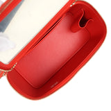 Chanel Small Classic Vanity Case Red Shiny Caviar Light Gold Hardware - Thumbnail View 9