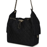 Chanel Medium 25 Hobo Bag Dark Denim Light Gold Hardware - Thumbnail View 5