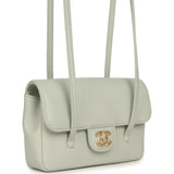 Chanel Mini Preppy Coco Clutch with Straps Light Green Shiny Caviar Brushed Gold Hardware - Thumbnail View 2