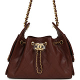 Chanel Mini 25 Hobo Bag Brown Caviar Antique Gold Hardware - Thumbnail View 1