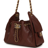Chanel Mini 25 Hobo Bag Brown Caviar Antique Gold Hardware - Thumbnail View 5