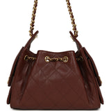 Chanel Mini 25 Hobo Bag Brown Caviar Antique Gold Hardware - Thumbnail View 4