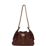 Chanel Mini 25 Hobo Bag Brown Caviar Antique Gold Hardware - Thumbnail View 7