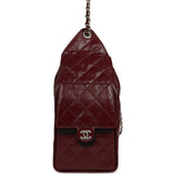 Chanel Medium 25 Hobo Bag Dark Burgundy Shiny Crumpled Calfskin Silver Hardware - Thumbnail View 3