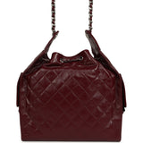 Chanel Medium 25 Hobo Bag Dark Burgundy Shiny Crumpled Calfskin Silver Hardware - Thumbnail View 4
