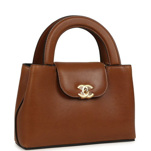 Chanel Small Kelly Shopper Camel Caviar Gold Hardware