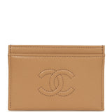 Chanel Classic CC Card Holder Wallet Dark Beige Caviar - Thumbnail View 1