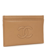 Chanel Classic CC Card Holder Wallet Dark Beige Caviar - Thumbnail View 2