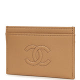Chanel Classic CC Card Holder Wallet Dark Beige Caviar - Thumbnail View 4