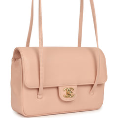 Chanel Small Preppy Coco Flap Bag Light Pink Shiny Caviar Brushed Gold Hardware