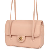 Chanel Small Preppy Coco Flap Bag Light Pink Shiny Caviar Brushed Gold Hardware - Thumbnail View 5