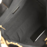 Chanel Small Coco Base Hobo Bag Brown Suede and Black Shiny Lambskin Brushed Gold Hardware - Thumbnail View 9