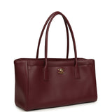 Chanel Small Cerf Shopping Bag Burgundy Calfskin Gold Hardware - Thumbnail View 2