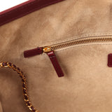 Chanel Small Cerf Shopping Bag Burgundy Calfskin Gold Hardware - Thumbnail View 9