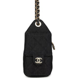 Chanel Mini 25 Hobo Bag Dark Blue Denim Light Gold Hardware - Thumbnail View 3