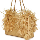 Chanel Small CC Shopping Bag Beige Braided Raffia Gold Hardware - Thumbnail View 5