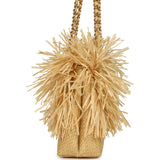 Chanel Small CC Shopping Bag Beige Braided Raffia Gold Hardware - Thumbnail View 3