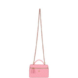 Chanel Sleek Chevron Top Handle Long Vanity Case with Chain Pink Shiny Caviar Gold Hardware - Thumbnail View 7
