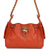 Chanel Mini 25 Hobo Bag Dark Orange Caviar Antique Gold Hardware - Thumbnail View 1