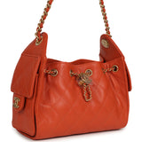 Chanel Mini 25 Hobo Bag Dark Orange Caviar Antique Gold Hardware - Thumbnail View 2