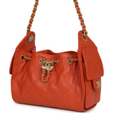 Chanel Mini 25 Hobo Bag Dark Orange Caviar Antique Gold Hardware - Thumbnail View 5