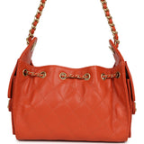 Chanel Mini 25 Hobo Bag Dark Orange Caviar Antique Gold Hardware - Thumbnail View 4